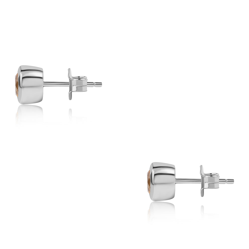 Cercei din Argint 925 ( 1.82 grame ) cu Citrin Brazilian Clasa "AA" 0.94 Carate