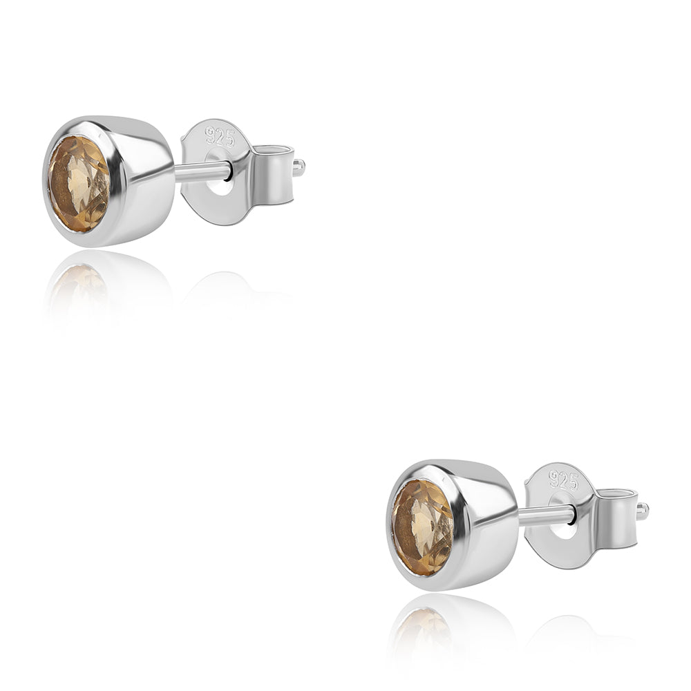 Cercei din Argint 925 ( 1.82 grame ) cu Citrin Brazilian Clasa "AA" 0.94 Carate