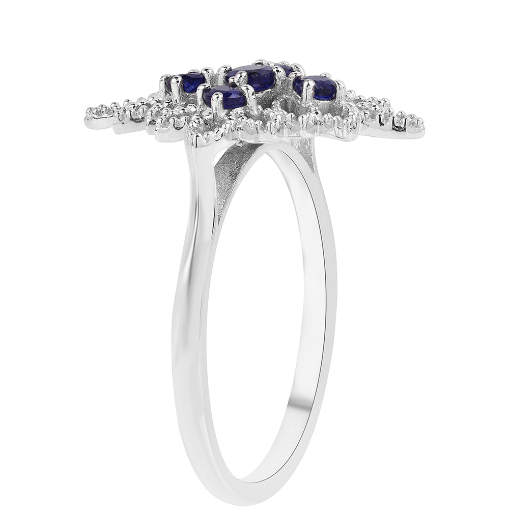 Inel din Argint 925 ( 3.46 grame ) cu Safir Albastru Australian 0.46 Carate 2 