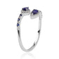 Inel din Argint 925 ( 1.77 grame ) cu Safir Albastru Australian și Topaz Alb 0.71 Carate