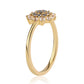 Inel din Argint 925 Placat cu Aur ( 2.06 grame ) cu Diamant Negru și Topaz Alb 0.59 Carate