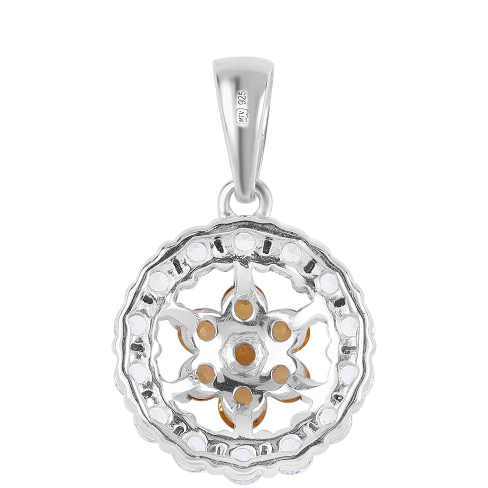 Pandantiv din Argint 925 ( 1.16 grame ) cu Citrin Brazilian Clasa "AA" și Topaz Alb 0.84 Carate 3 