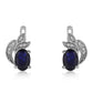Cercei din Argint 925 ( 2.68 grame ) cu Safir Albastru Australian și Topaz Alb 2.27 Carate