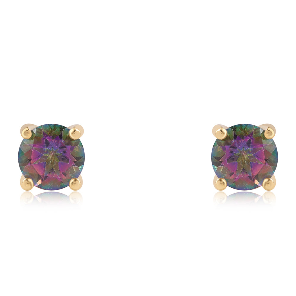 Cercei din Argint 925 Placat cu Aur ( 1.39 grame ) cu Topaz Mistic 1.88 Carate 2 