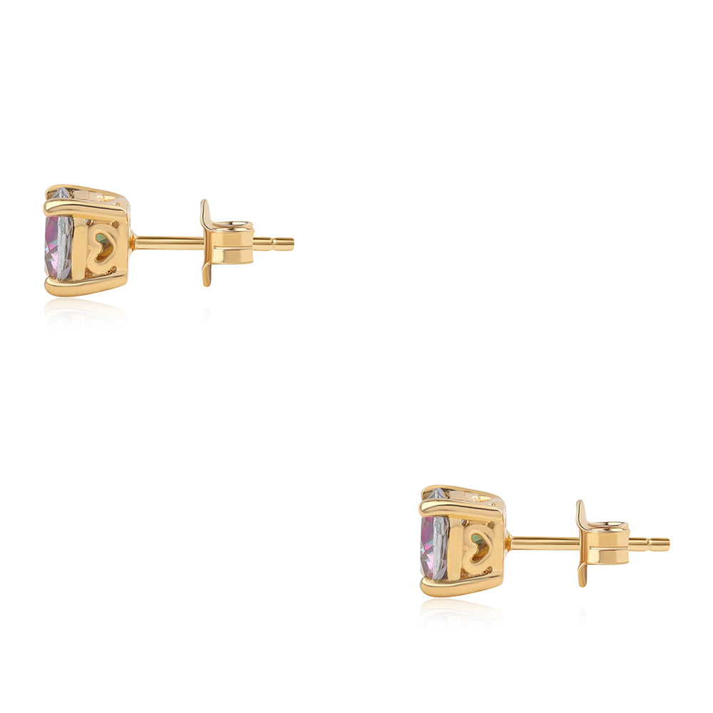 Cercei din Argint 925 Placat cu Aur ( 1.39 grame ) cu Topaz Mistic 1.88 Carate 3 