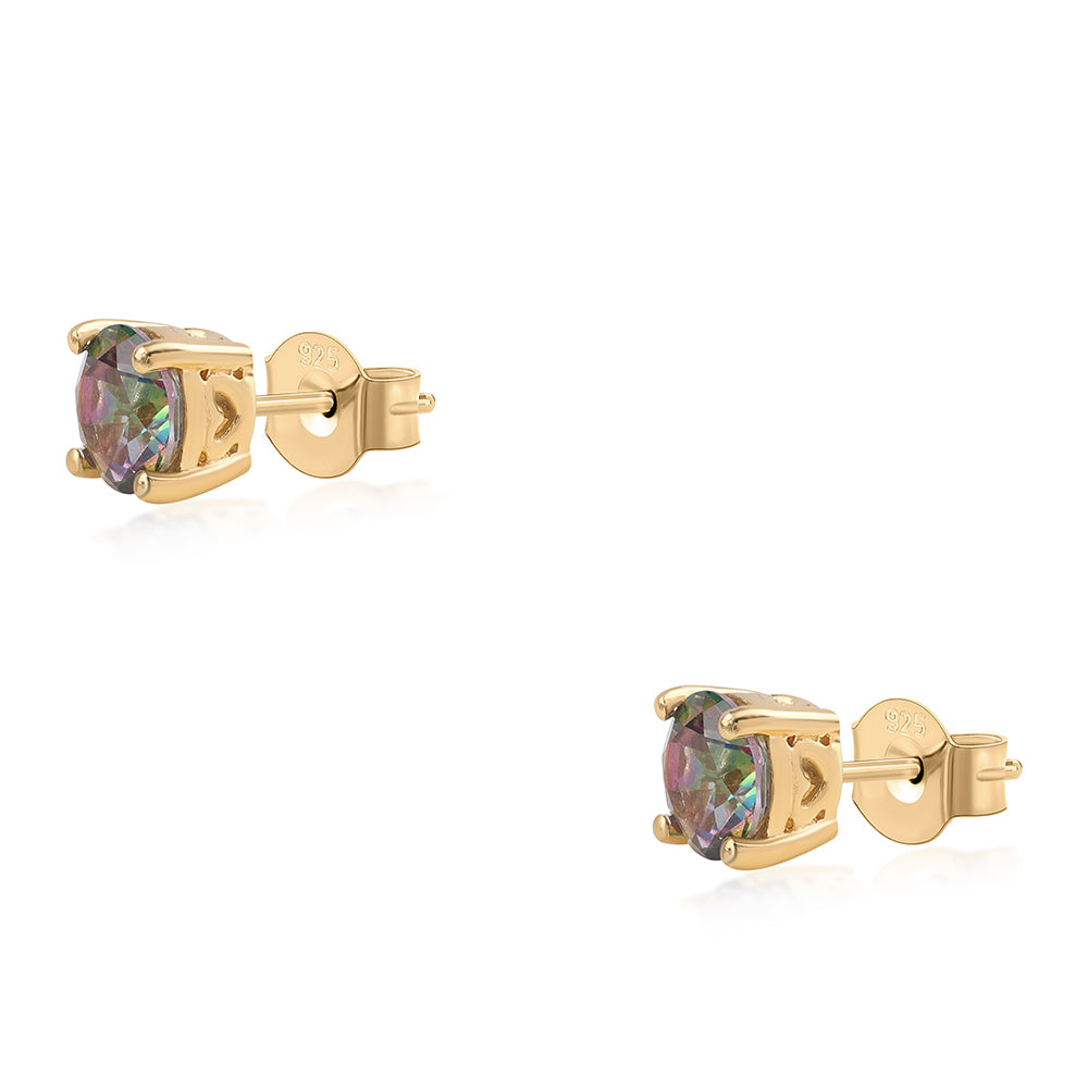 Cercei din Argint 925 Placat cu Aur ( 1.39 grame ) cu Topaz Mistic 1.88 Carate 1 