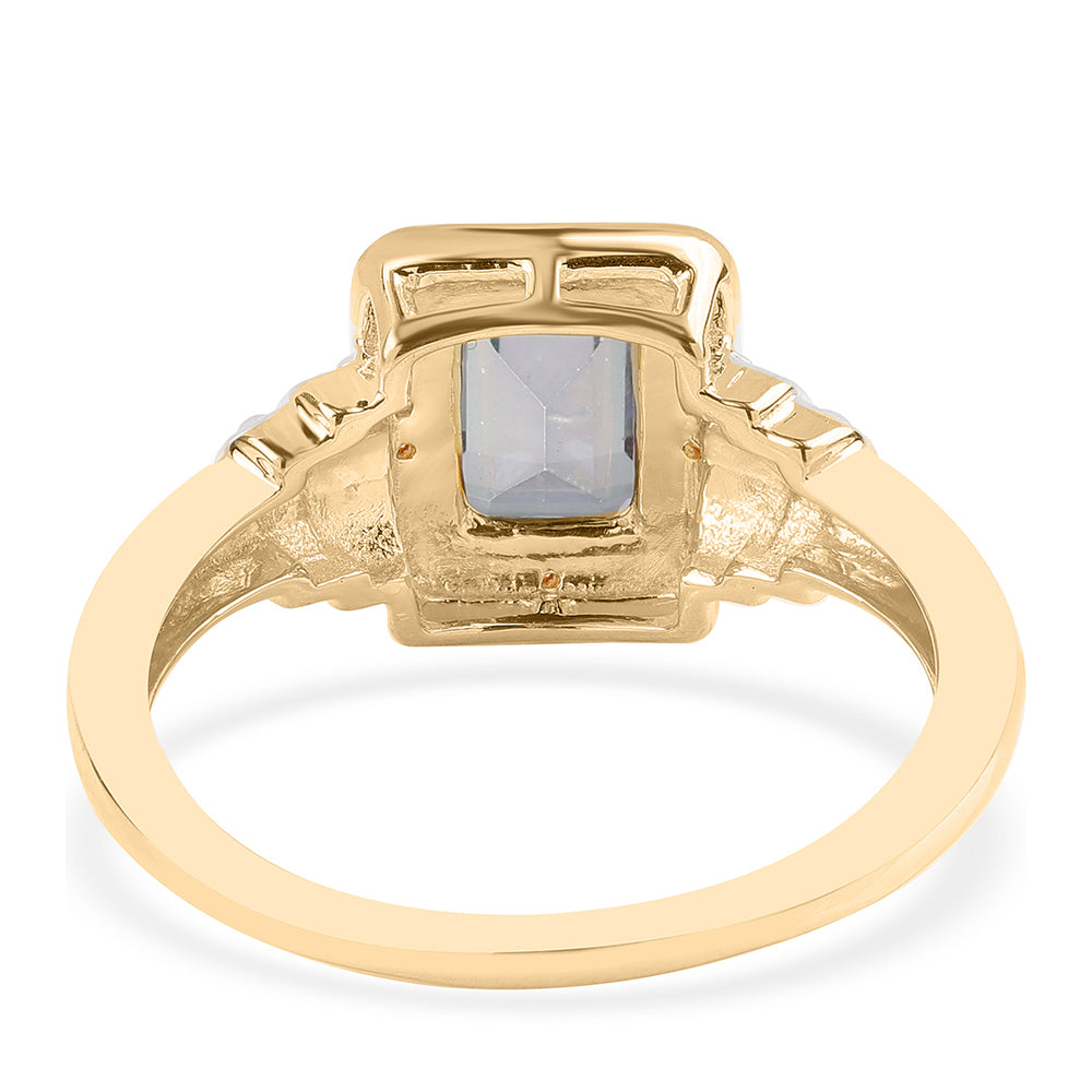 Inel din Argint 925 Placat cu Aur ( 3.29 grame ) cu Topaz Mistic și Topaz Alb 1.86 Carate 3 