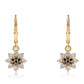 Cercei din Argint 925 Placat cu Aur ( 2.11 grame ) cu Diamant Negru și Topaz Alb 1.78 Carate