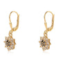 Cercei din Argint 925 Placat cu Aur ( 2.11 grame ) cu Diamant Negru și Topaz Alb 1.78 Carate