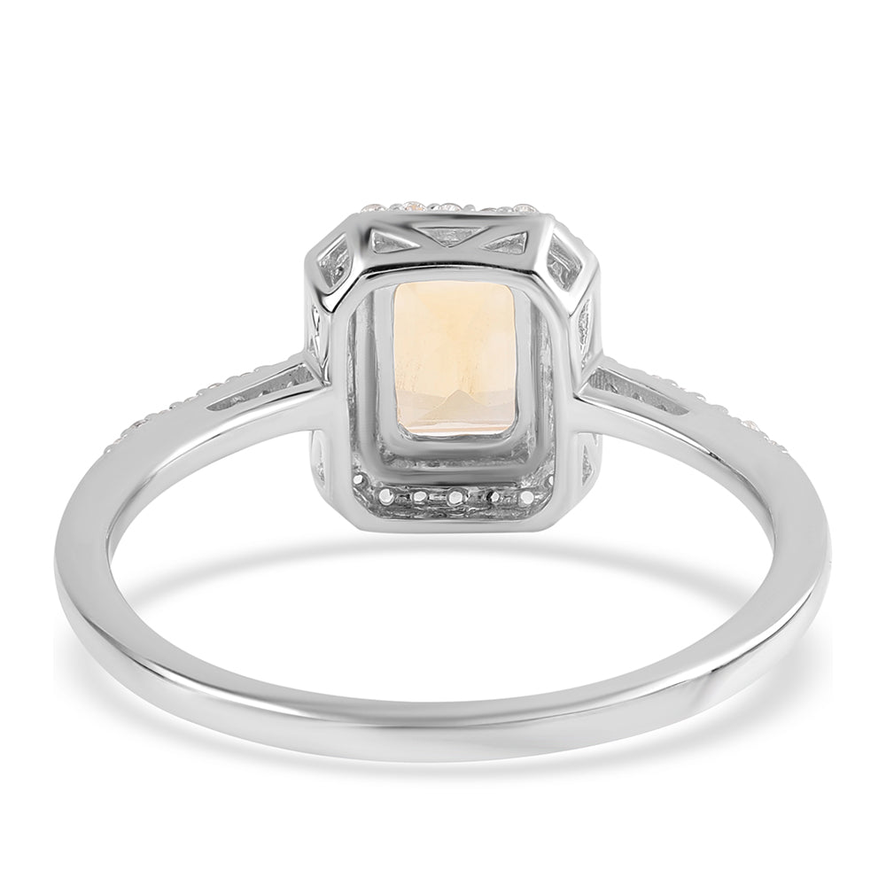 Inel din Argint 925 ( 2.25 grame ) cu Citrin Brazilian Clasa "AA" și Topaz Alb 1.39 Carate