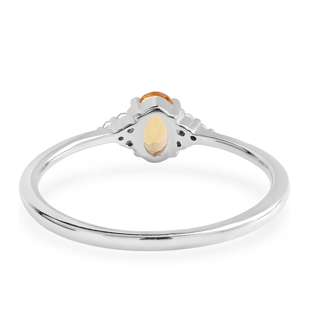 Inel din Argint 925 ( 1.45 grame ) cu Citrin Brazilian Clasa "AA" și Topaz Alb 0.48 Carate