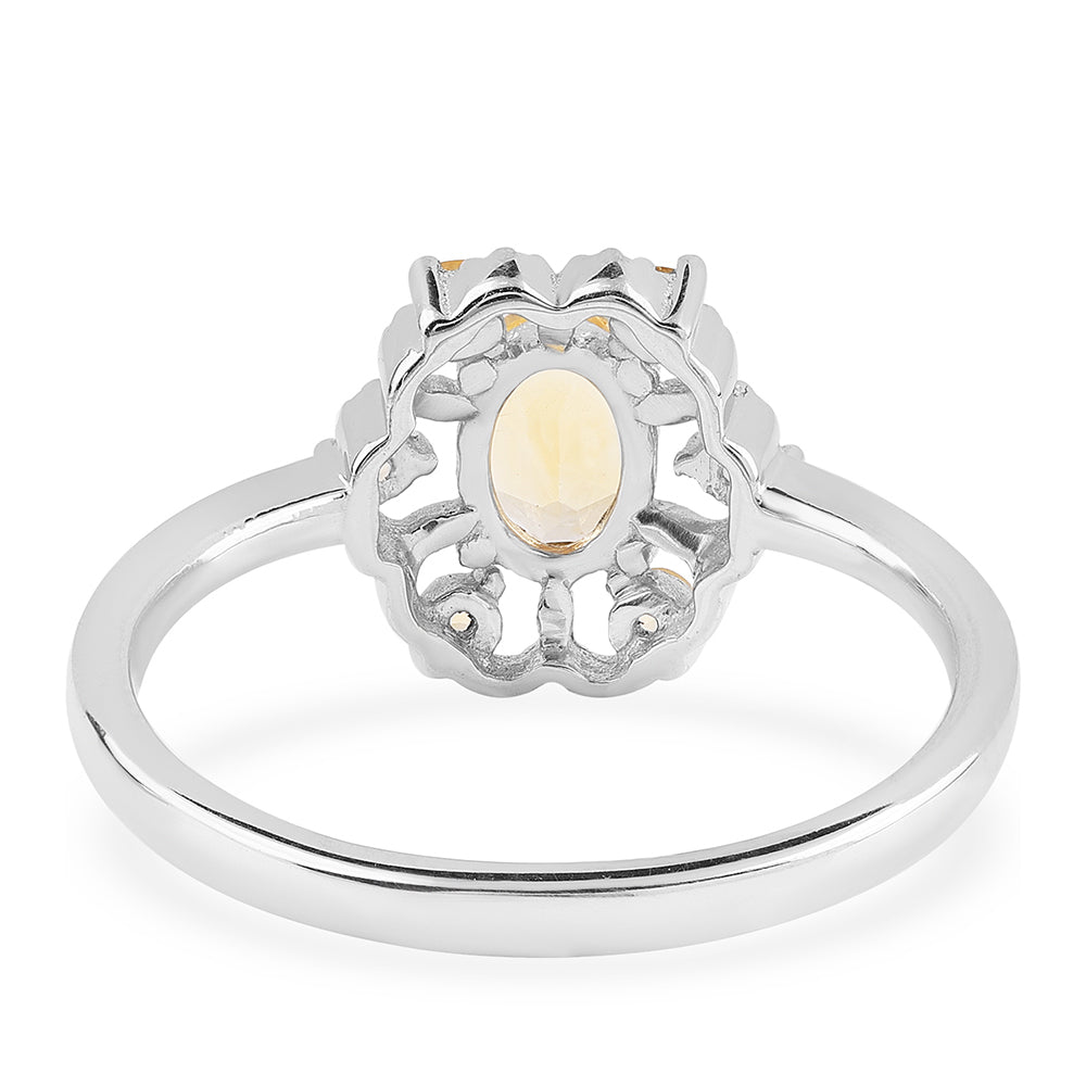 Inel din Argint 925 ( 2.85 grame ) cu Citrin Brazilian Clasa "AA" 0.99 Carate