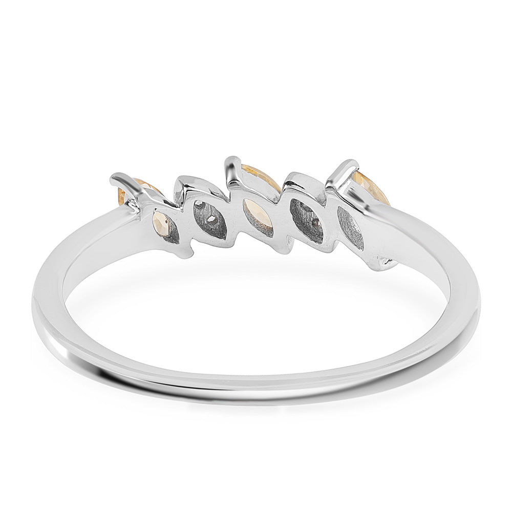 Inel din Argint 925 ( 2.07 grame ) cu Citrin Brazilian Clasa "AA" și Topaz Alb 0.49 Carate