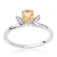 Inel din Argint 925 ( 2.38 grame ) cu Citrin Brazilian Clasa "AA" și Topaz Alb 0.66 Carate