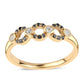 Inel din Argint 925 Placat cu Aur ( 2.17 grame ) cu Diamant Negru și Topaz Alb 0.21 Carate