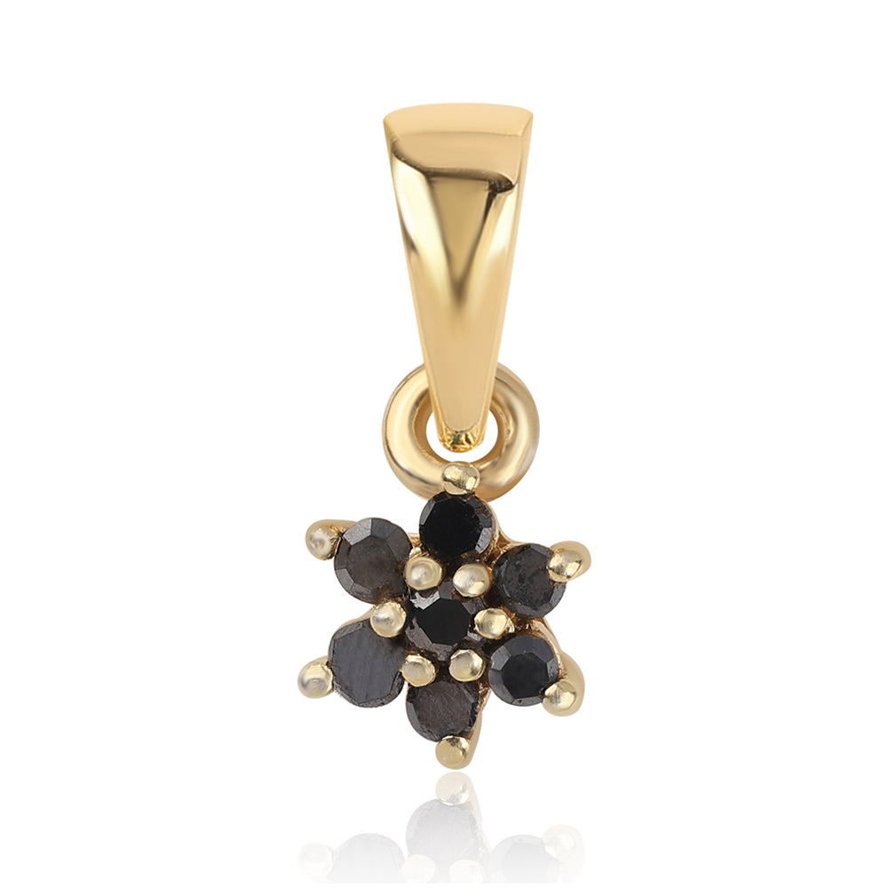Pandantiv din Argint 925 Placat cu Aur ( 0.44 grame ) cu Diamant Negru 0.11 Carate
