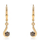 Cercei din Argint 925 Placat cu Aur ( 1.35 grame ) cu Diamant Negru 0.13 Carate