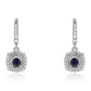 Cercei din Argint 925 ( 3.63 grame ) cu Safir Albastru Australian și Topaz Alb 1.99 Carate
