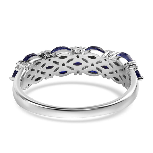 Inel din Argint 925 ( 2.86 grame ) cu Safir Albastru Australian și Topaz Alb 1.37 Carate