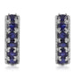 Cercei din Argint 925 ( 4.49 grame ) cu Safir Albastru Australian și Topaz Alb 3.58 Carate