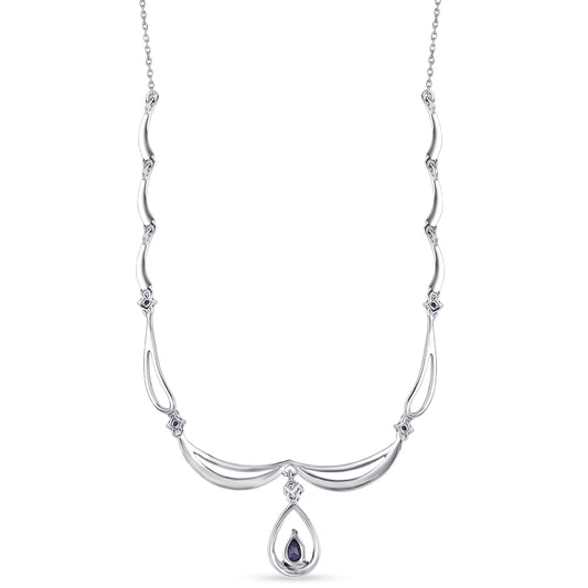 Colier din Argint 925 ( 6.6 grame ) cu Safir Albastru Australian 1.02 Carate