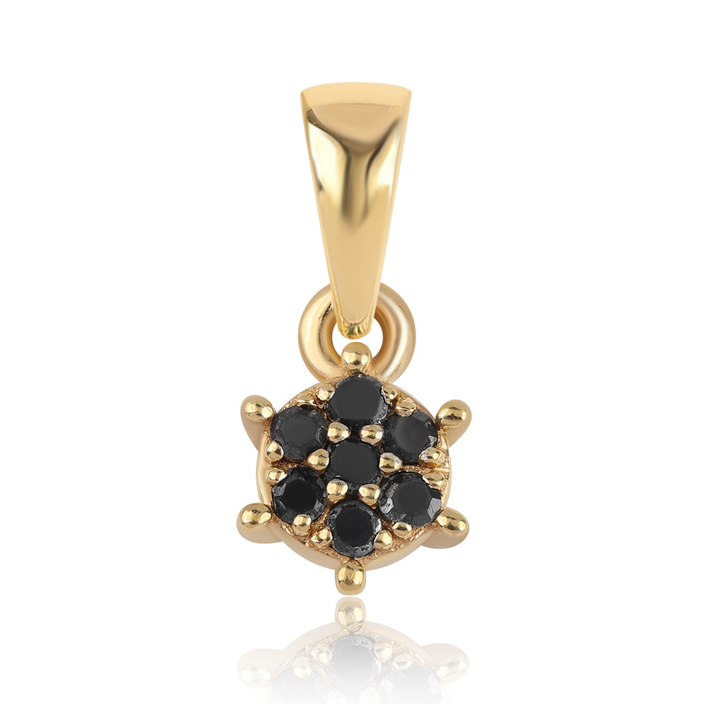 Pandantiv din Argint 925 Placat cu Aur ( 0.6 grame ) cu Diamant Negru 0.11 Carate