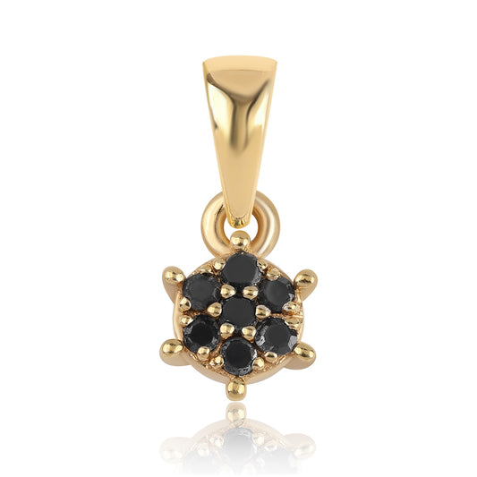 Pandantiv din Argint 925 Placat cu Aur ( 0.6 grame ) cu Diamant Negru 0.11 Carate