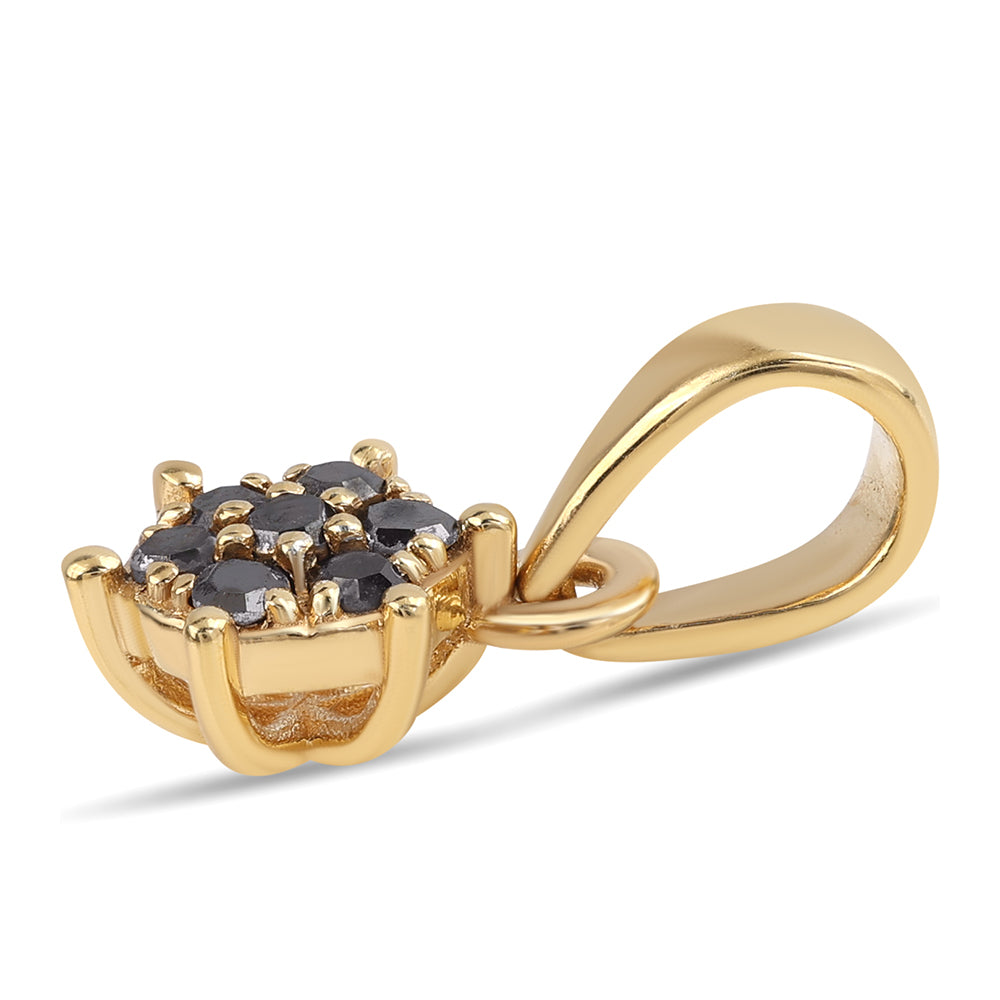Pandantiv din Argint 925 Placat cu Aur ( 0.6 grame ) cu Diamant Negru 0.11 Carate