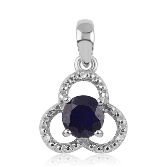 Pandantiv din Argint 925 ( 1.2 grame ) cu Safir Albastru Australian și Topaz Alb 1.39 Carate