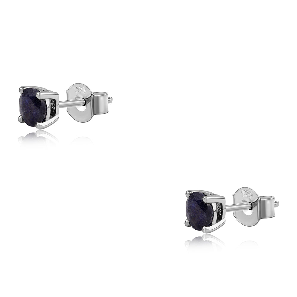 Cercei din Argint 925 ( 0.79 grame ) cu Safir Albastru Australian 1.6 Carate 1 