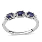 Inel din Argint 925 ( 1.7 grame ) cu Safir Albastru Australian și Topaz Alb 1.11 Carate