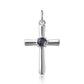 Cruce Pandantiv din Argint 925 ( 1.93 grame ) cu Safir Albastru Australian 0.8 Carate