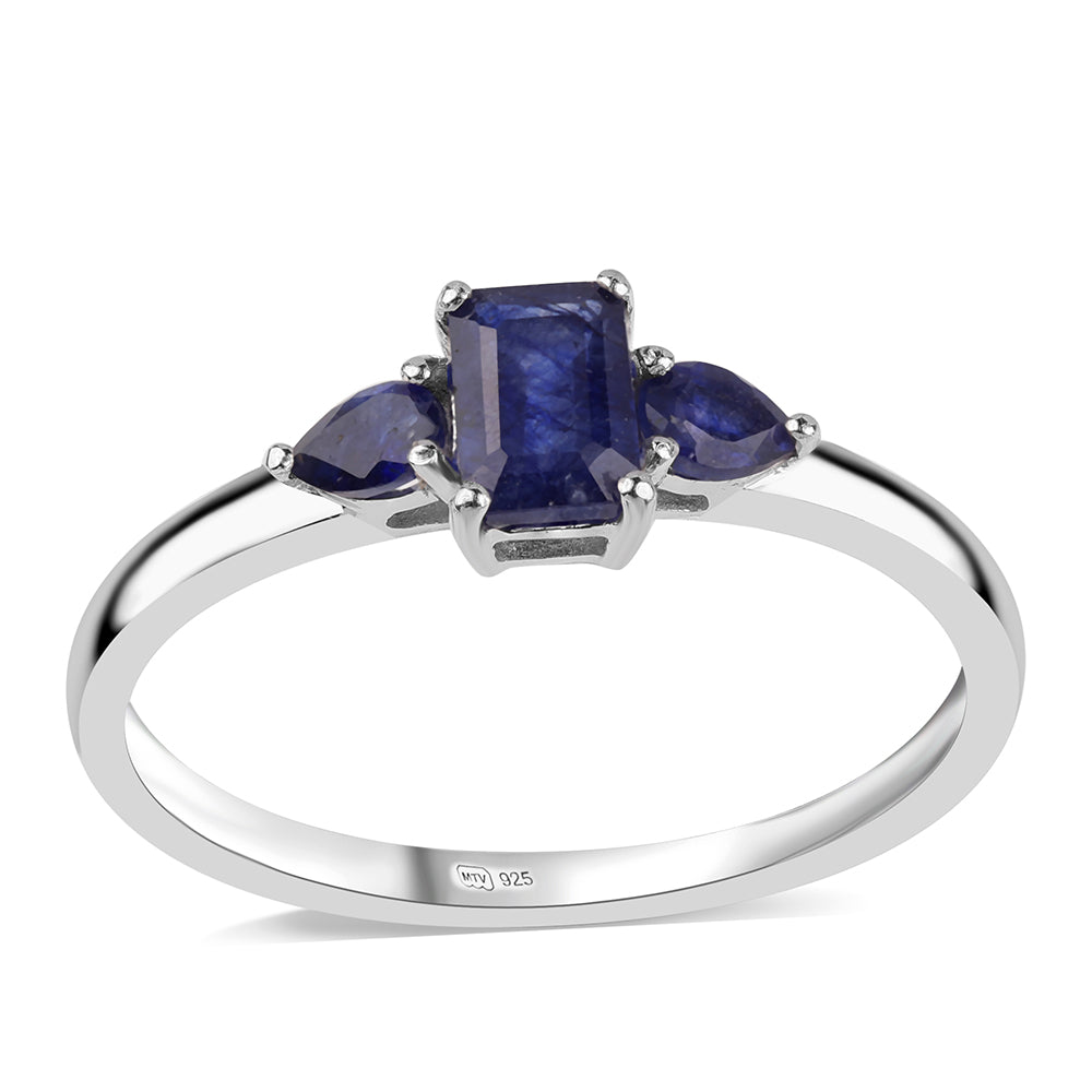 Inel din Argint 925 ( 1.89 grame ) cu Safir Albastru Australian 1.52 Carate 1 