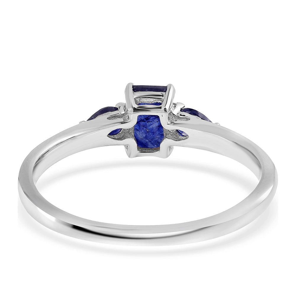 Inel din Argint 925 ( 1.89 grame ) cu Safir Albastru Australian 1.52 Carate 2 