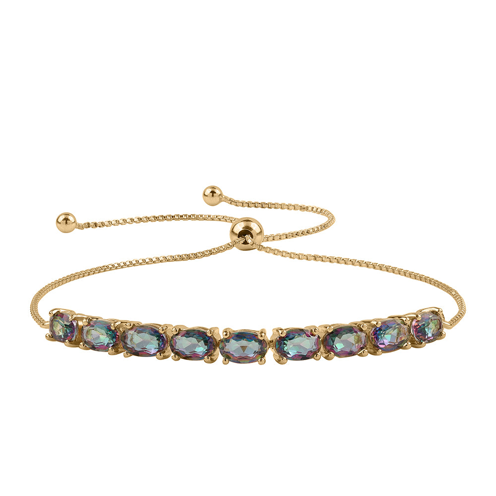 Brățară din Argint 925 Placat cu Aur ( 3.7 grame ) cu Topaz Mistic 4.77 Carate 1 