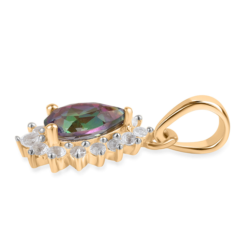 Pandantiv din Argint 925 Placat cu Aur ( 0.84 grame ) cu Topaz Mistic și Topaz Alb 1.14 Carate 2 
