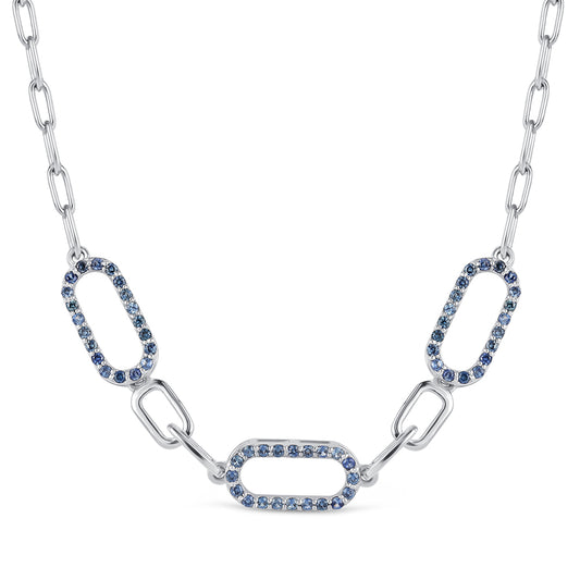 Colier din Argint 925 ( 8.09 grame ) cu Safir Albastru Australian 0.9 Carate