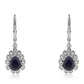 Cercei din Argint 925 ( 3.28 grame ) cu Safir Albastru Australian și Topaz Alb 3.27 Carate