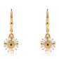 Cercei din Argint 925 Placat cu Aur ( 1.77 grame ) cu Diamant Negru și Topaz Alb 2.18 Carate