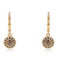 Cercei din Argint 925 Placat cu Aur ( 1.75 grame ) cu Diamant Negru 0.23 Carate