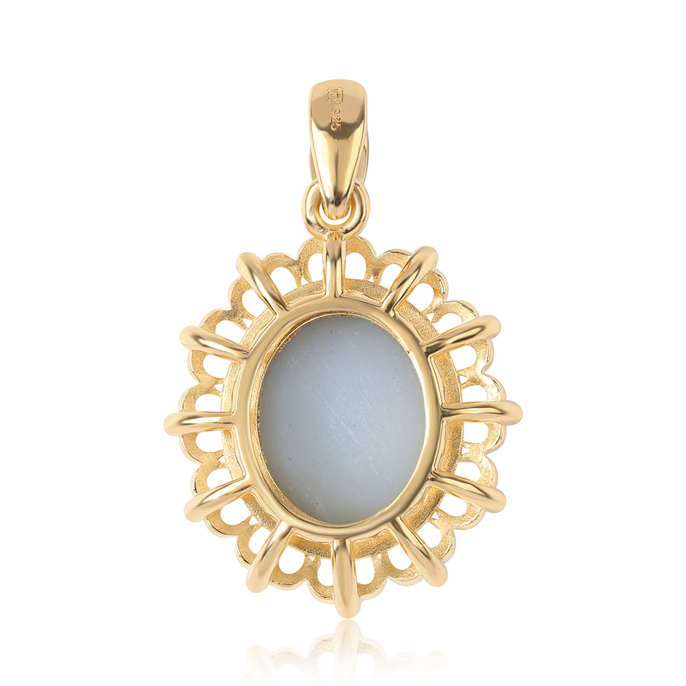 Pandantiv din Argint 925 Placat cu Aur ( 2.38 grame ) cu Drusă Violet 4.33 Carate 3 