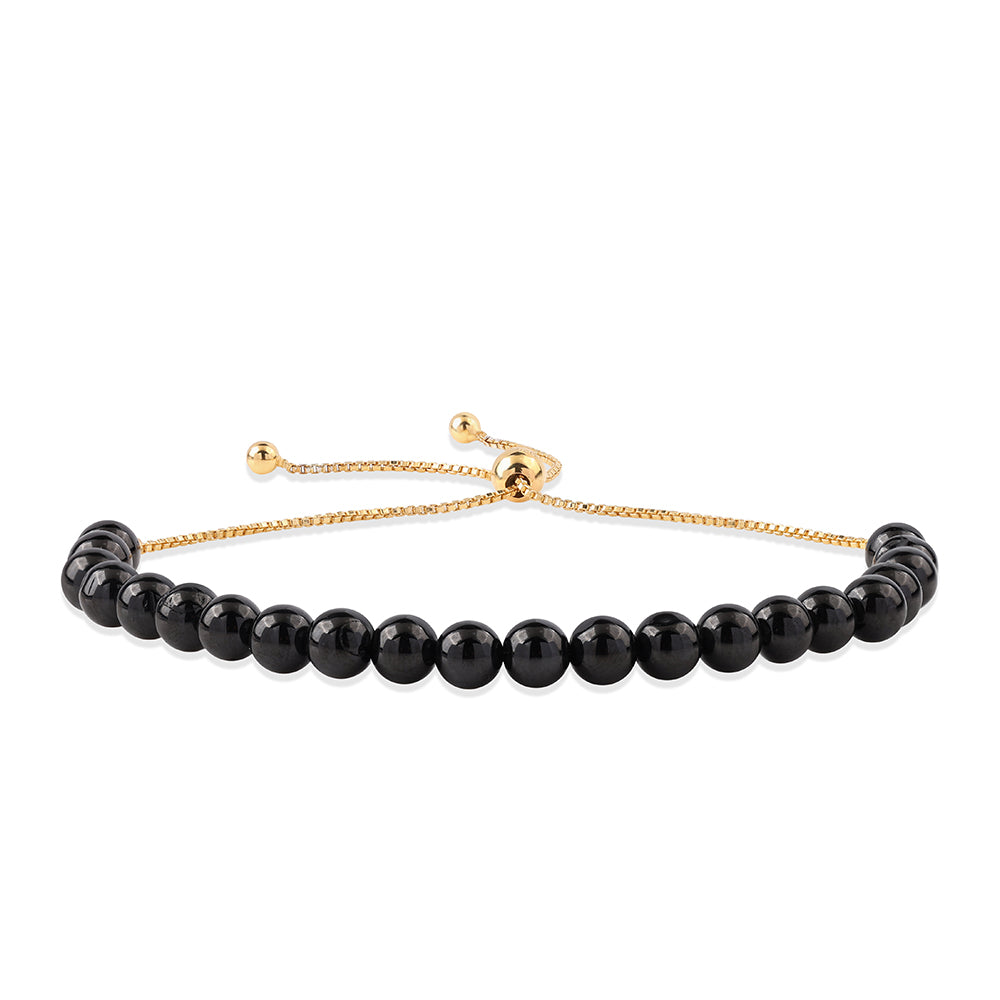 Brățară din Argint 925 Placat cu Aur ( 2.69 grame ) cu Spinel Negru 29.9 Carate 1 