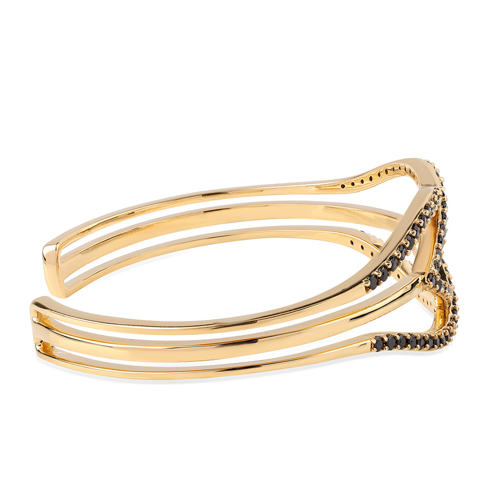 Brățară din Argint 925 Placat cu Aur ( 20.25 grame ) cu Spinel Negru 3.28 Carate 2 