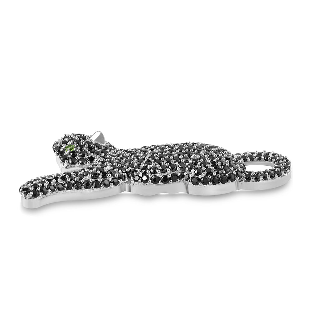 Pandantiv din Argint 925 ( 4.09 grame ) cu Spinel Negru și Cromdiopsid 3.03 Carate