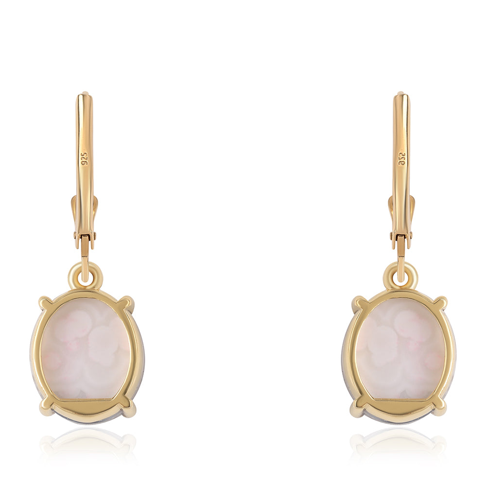 Cercei din Argint 925 Placat cu Aur ( 2.16 grame ) cu Drusă Violet 8.38 Carate 3 