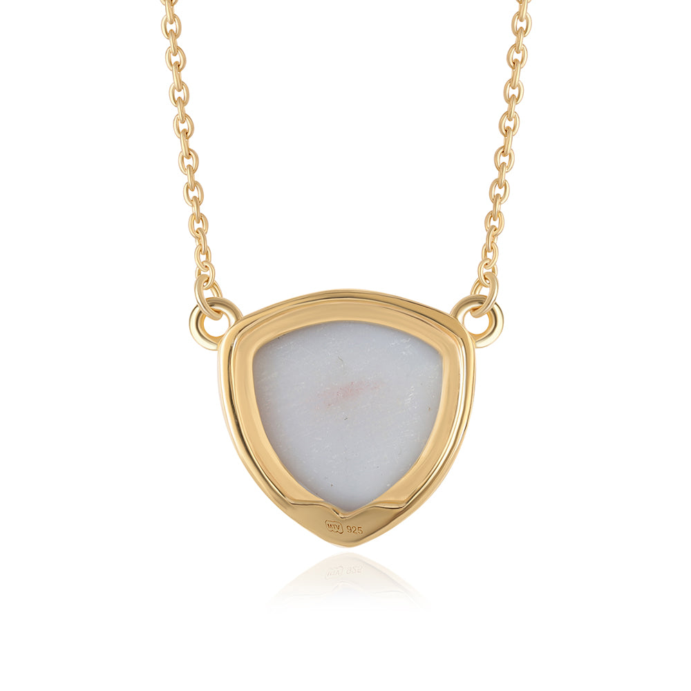 Colier din Argint 925 Placat cu Aur ( 3.97 grame ) cu Drusă Violet 4.96 Carate 3 