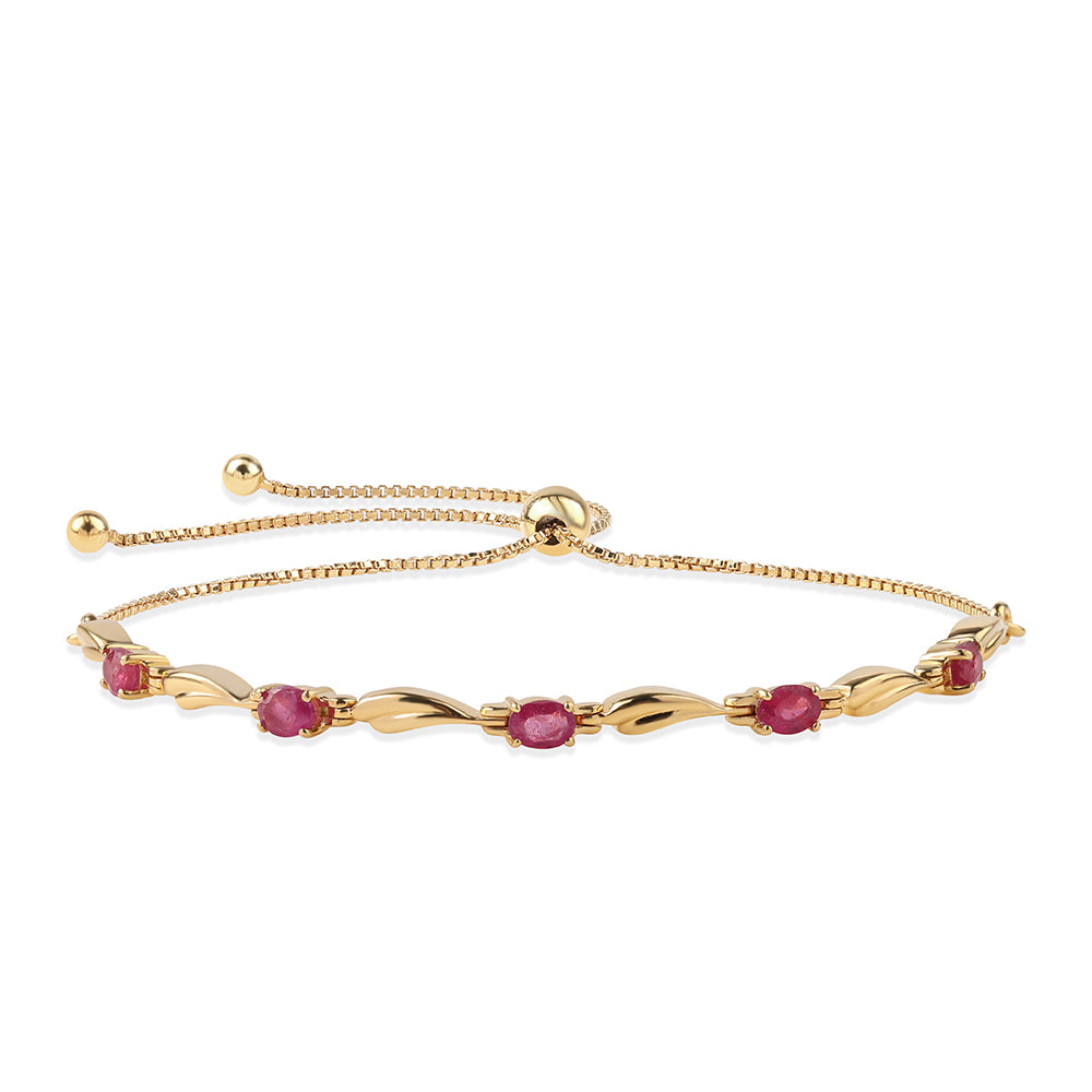 Brățară din Argint 925 Placat cu Aur ( 4.76 grame ) cu Rubin Mozambic 1.45 Carate 1 