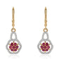 Cercei din Argint 925 Placat cu Aur ( 2.51 grame ) cu Rubin Mozambic și Topaz Alb 0.75 Carate