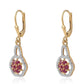 Cercei din Argint 925 Placat cu Aur ( 2.51 grame ) cu Rubin Mozambic și Topaz Alb 0.75 Carate
