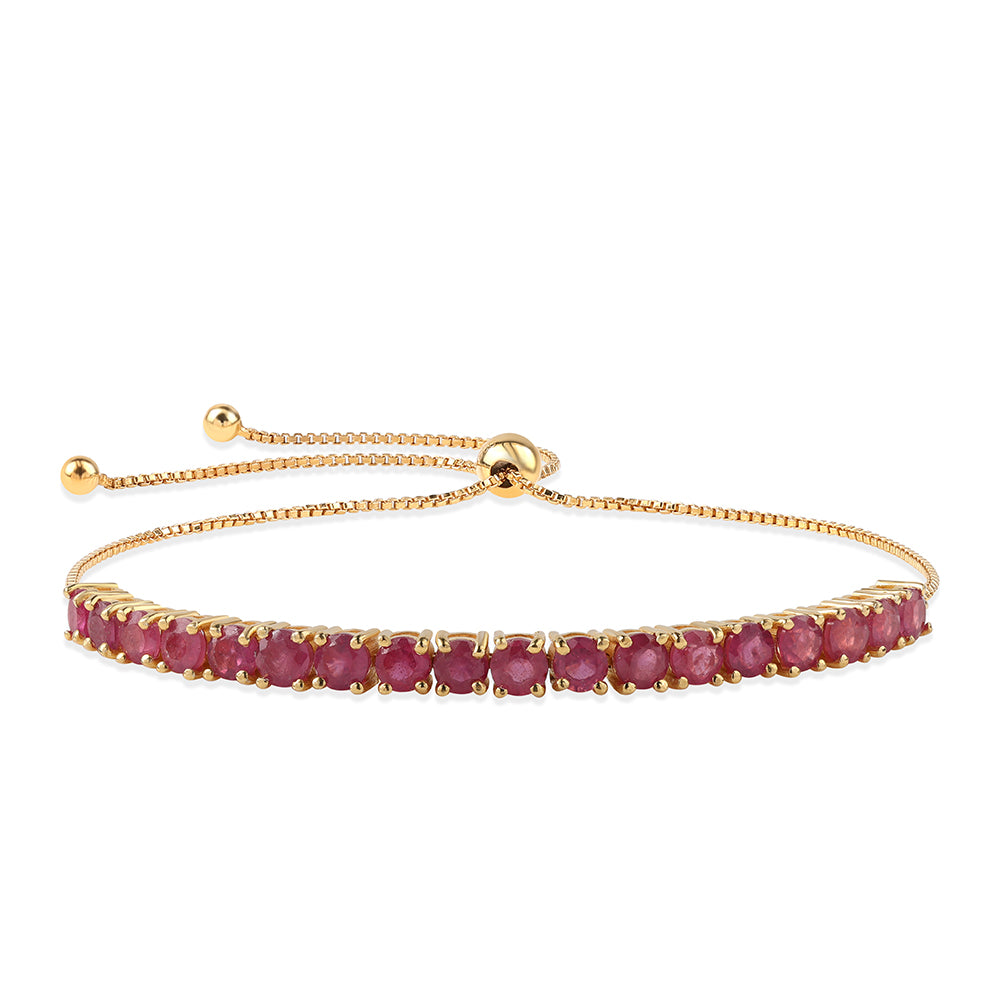 Brățară din Argint 925 Placat cu Aur ( 4.38 grame ) cu Rubin Mozambic 5.22 Carate 1 